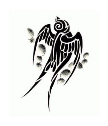 Tribal Flying Bird Tattoo